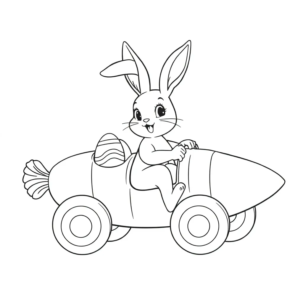 Bunny in a Carrot Car