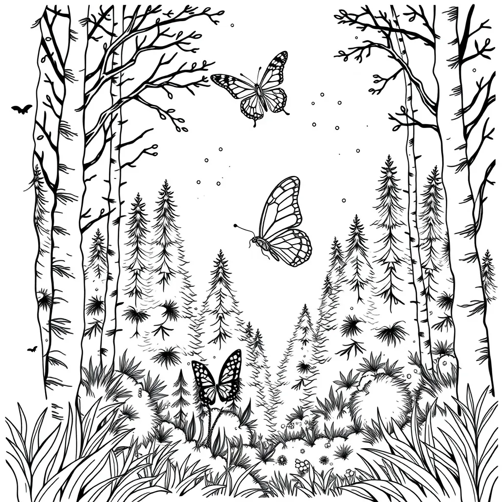 Butterfly and Fireflies at Twilight