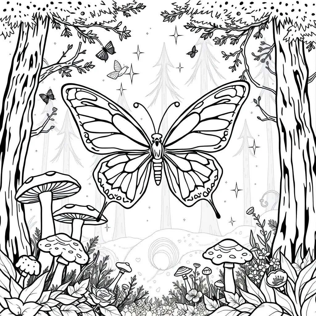 Butterfly in a Magical Forest