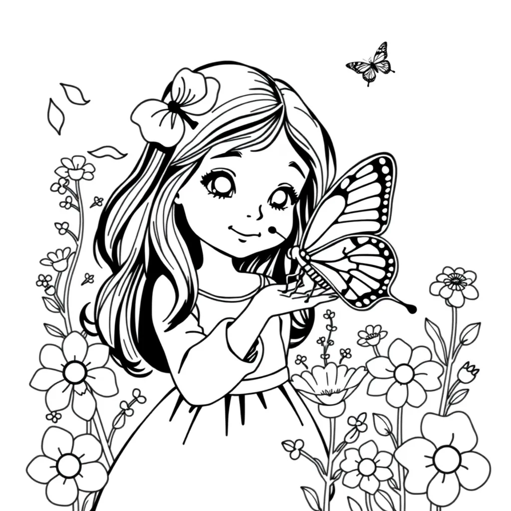 Butterfly sitting on Girl's Hand