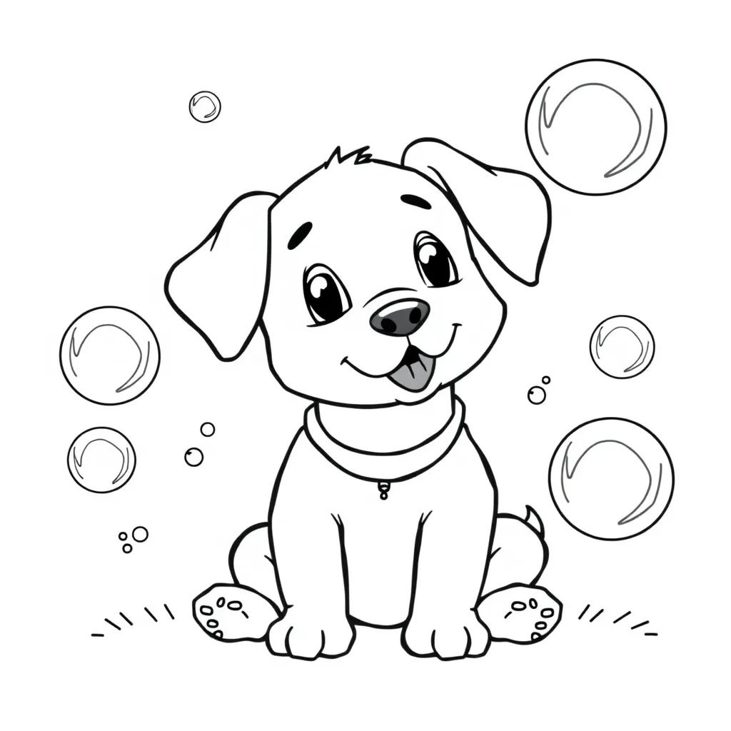 Dog Blowing Bubbles