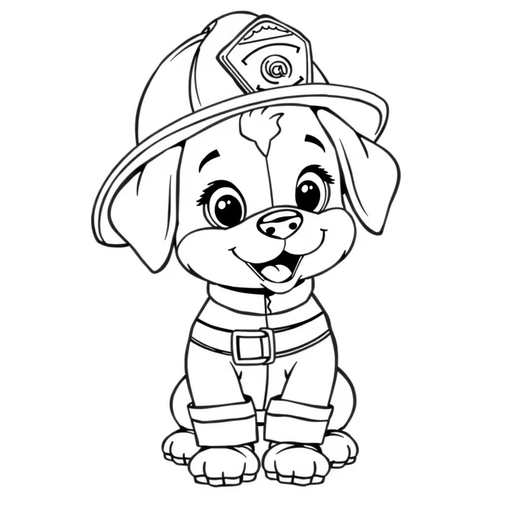 Dog Dressed as a Firefighter