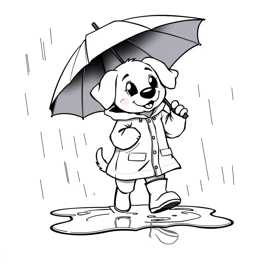Dog Walking in the Rain