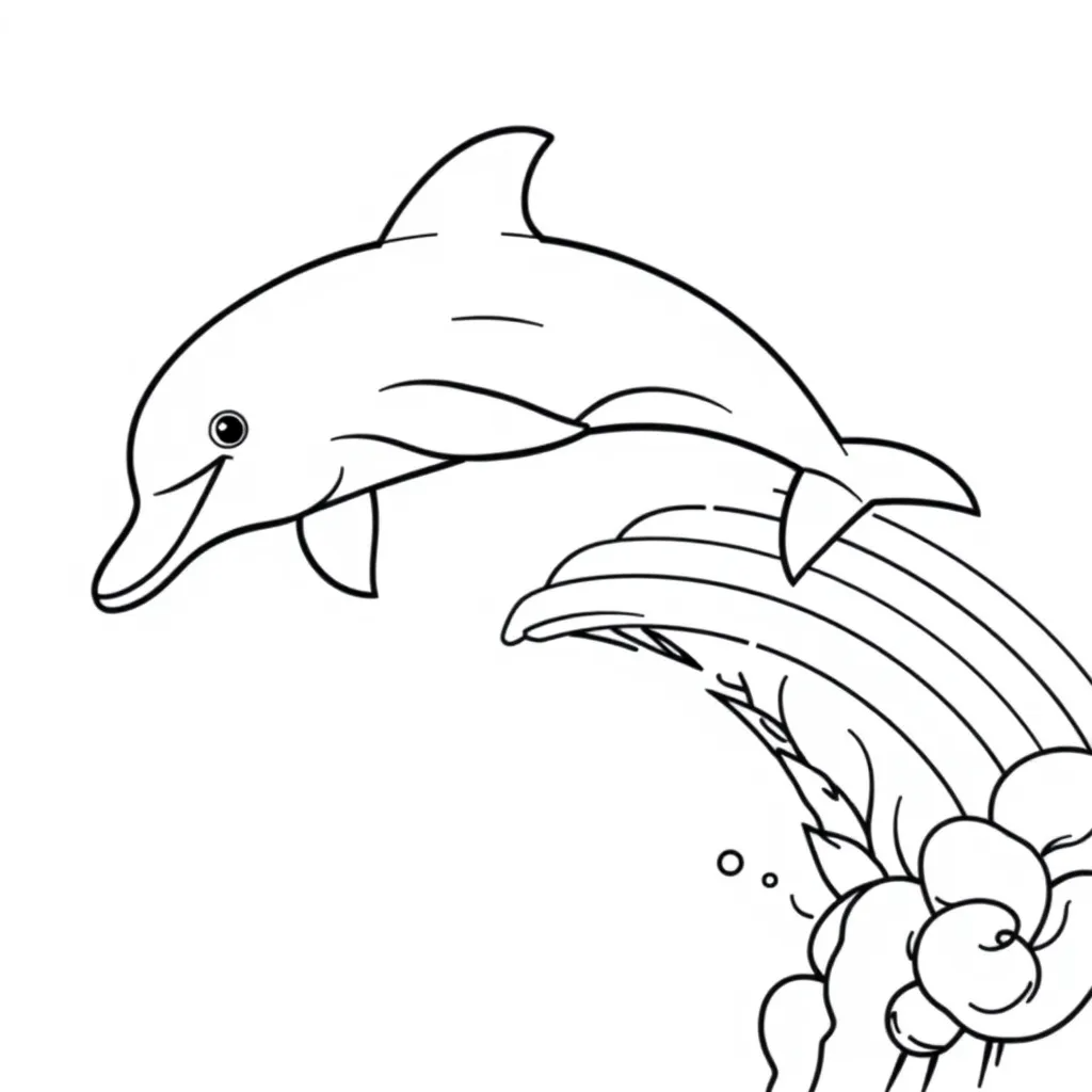 Dolphin Jumping Over a Rainbow