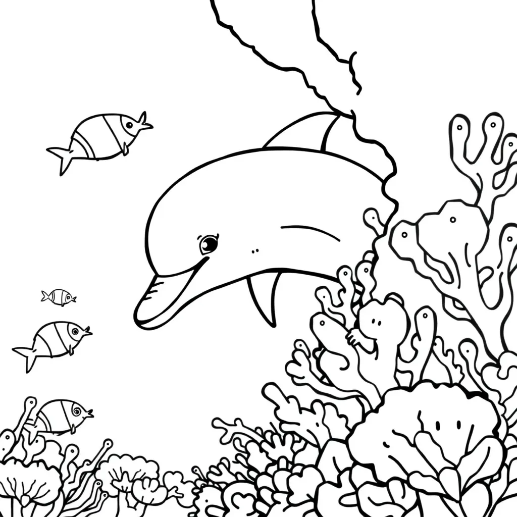 Dolphin Playing Hide and Seek in Coral Reefs