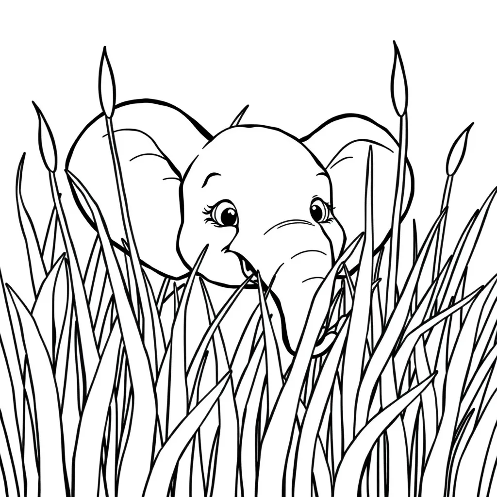 Elephant Playing Hide and Seek in Tall Grass