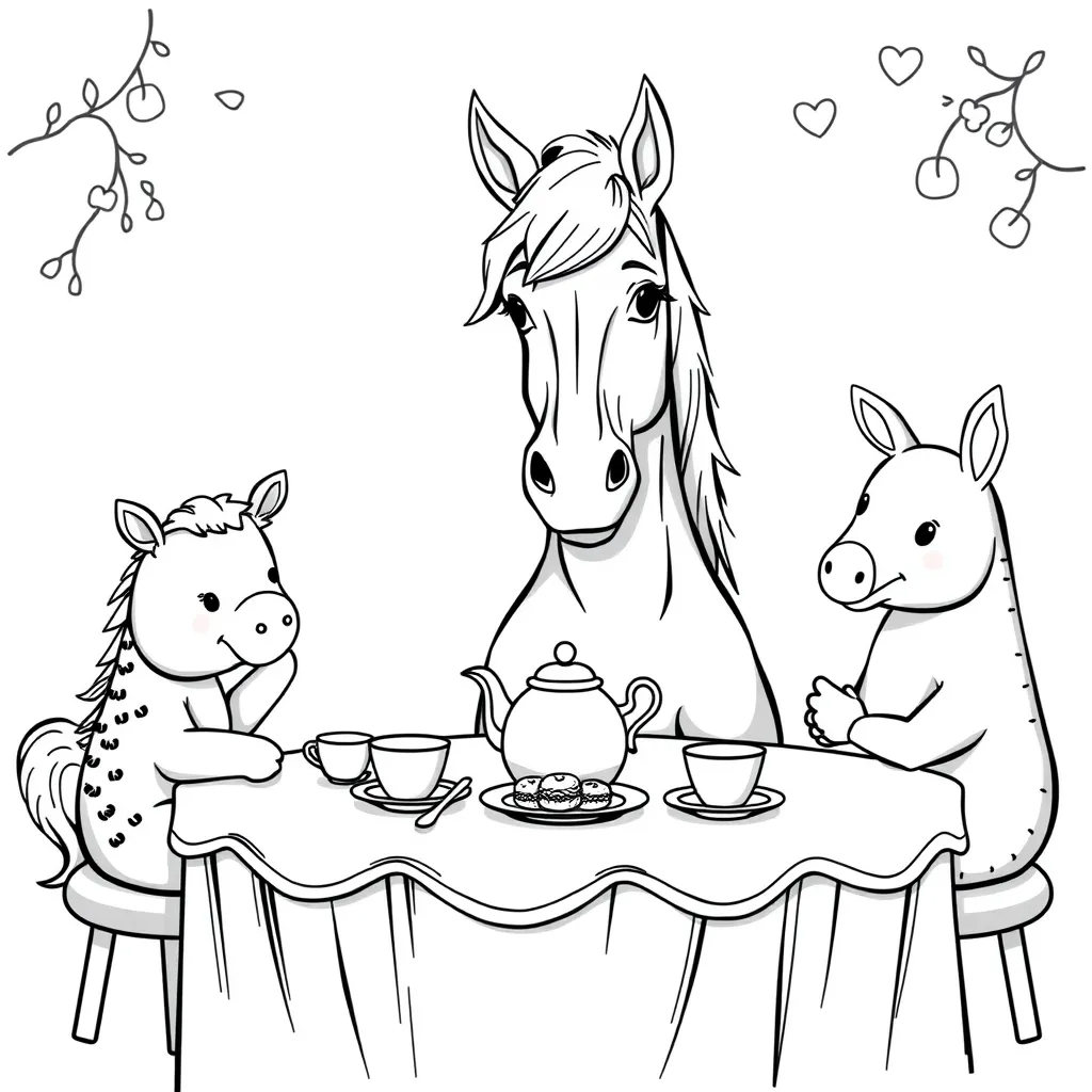 Horse Having a Tea Party