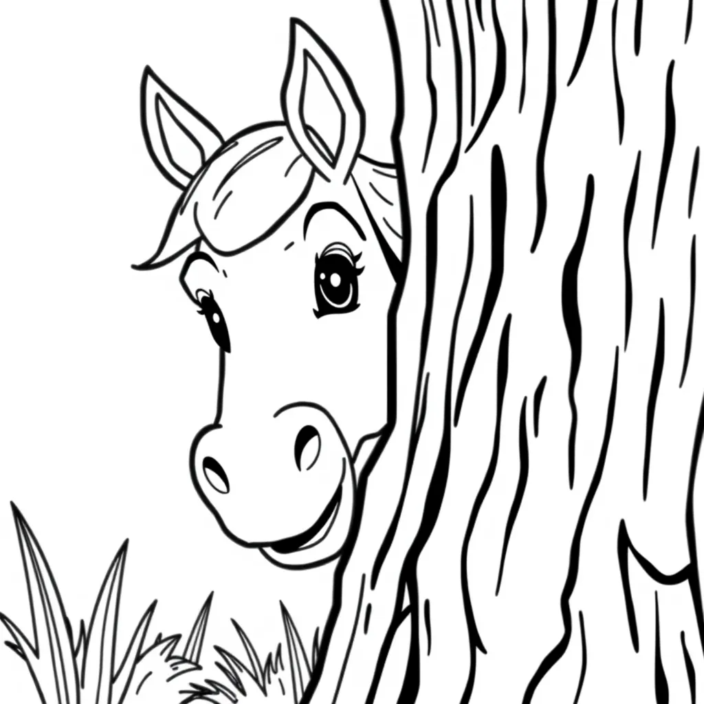 Horse Playing Hide and Seek