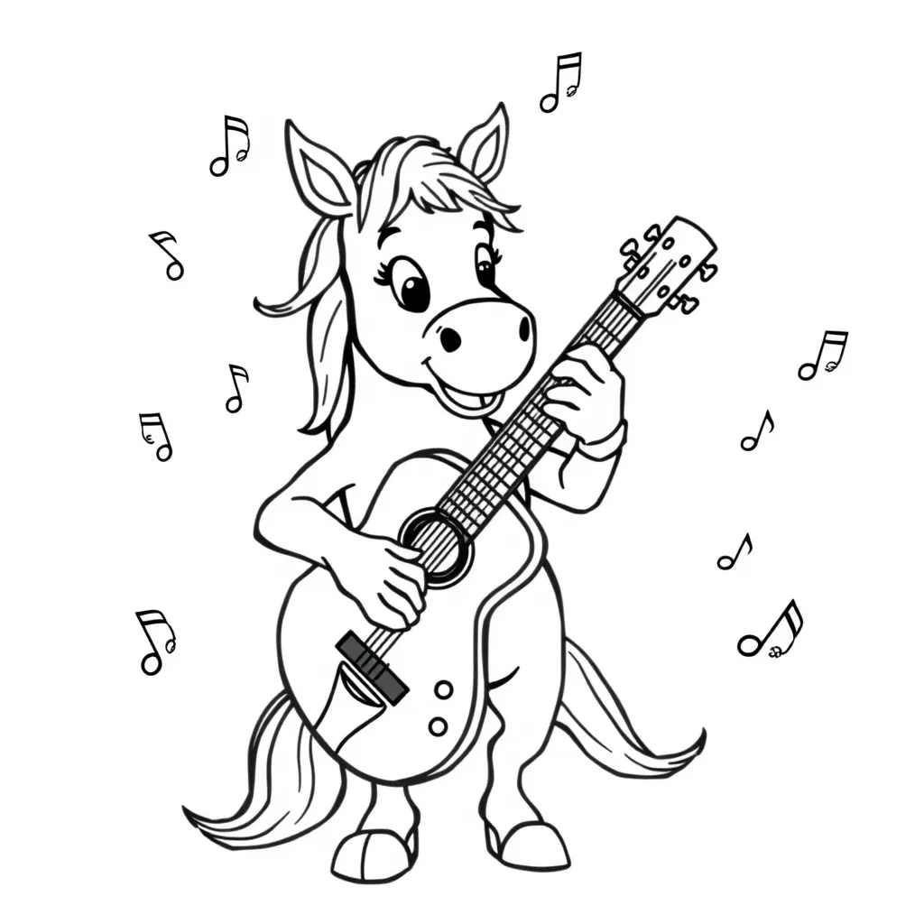 Horse Playing a Musical Instrument
