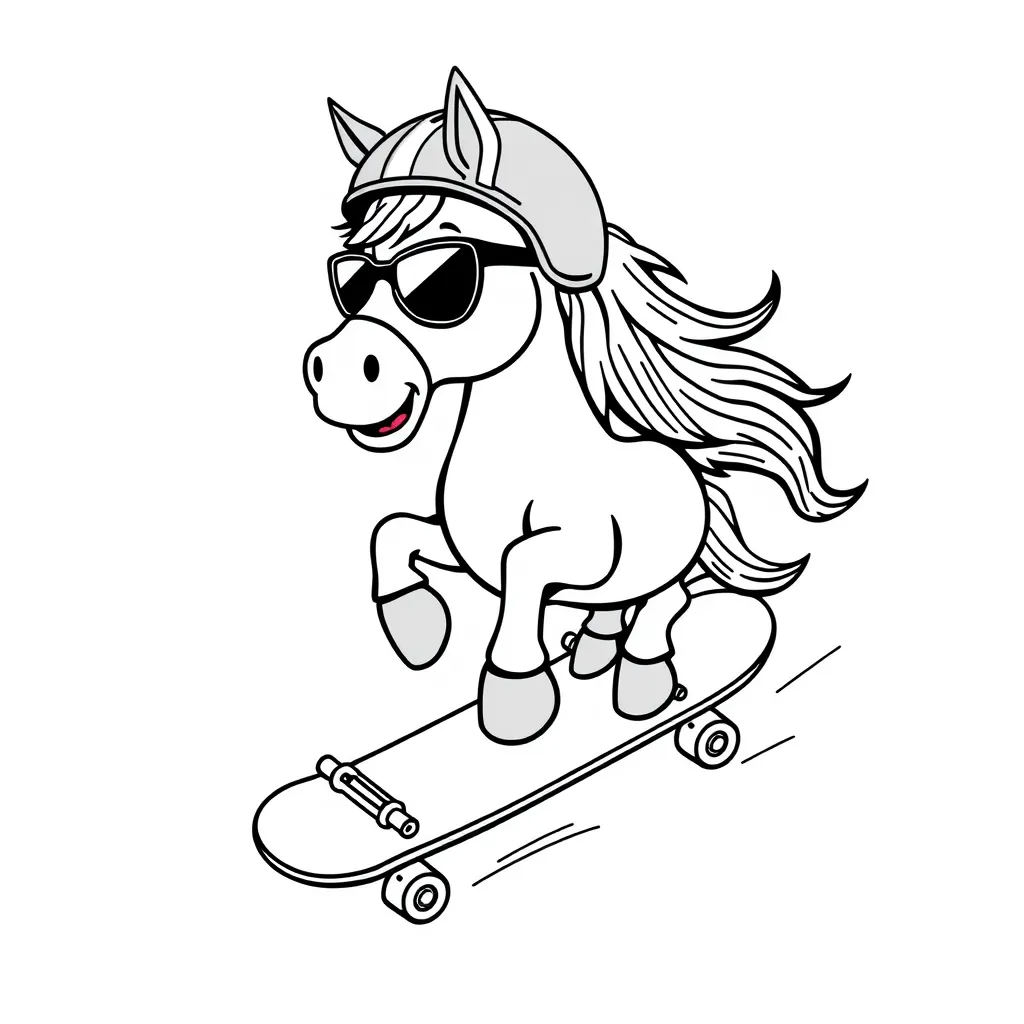 Horse Riding a Skateboard