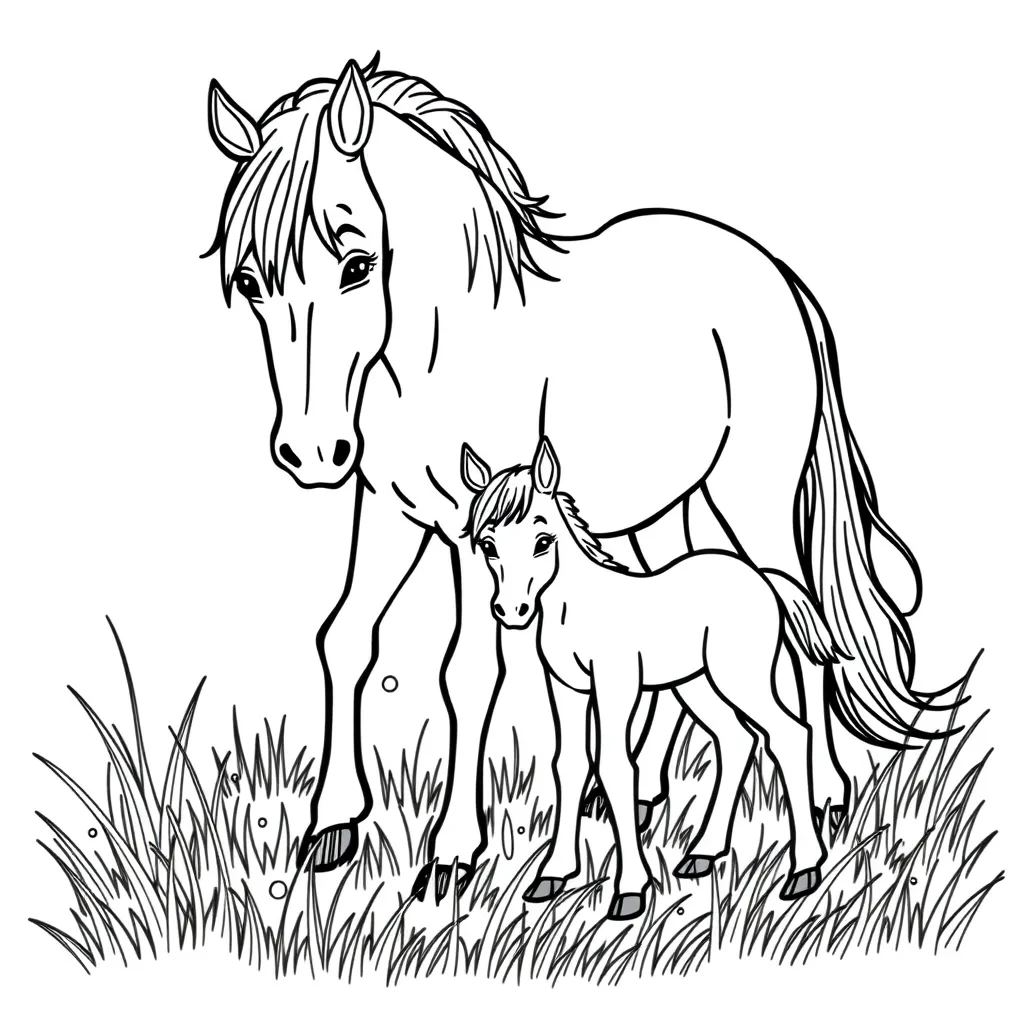 Horse and Foal Together
