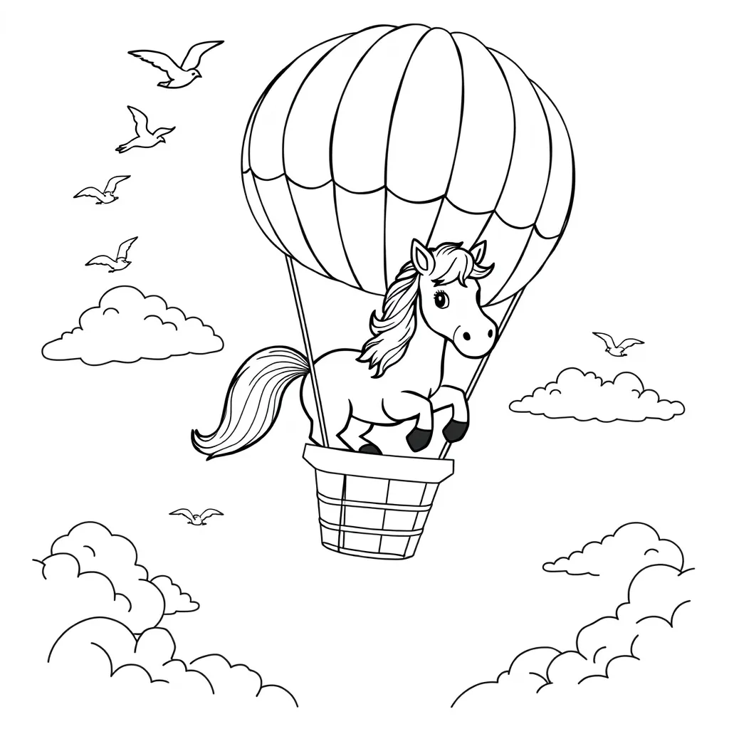 Horse in a Hot Air Balloon