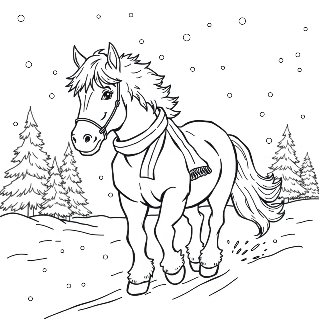 Horse in a Winter Wonderland