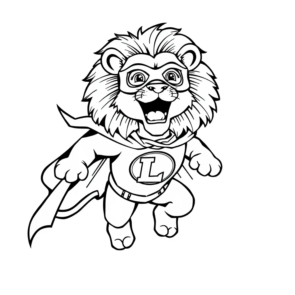 Lion Dressed as a Superhero