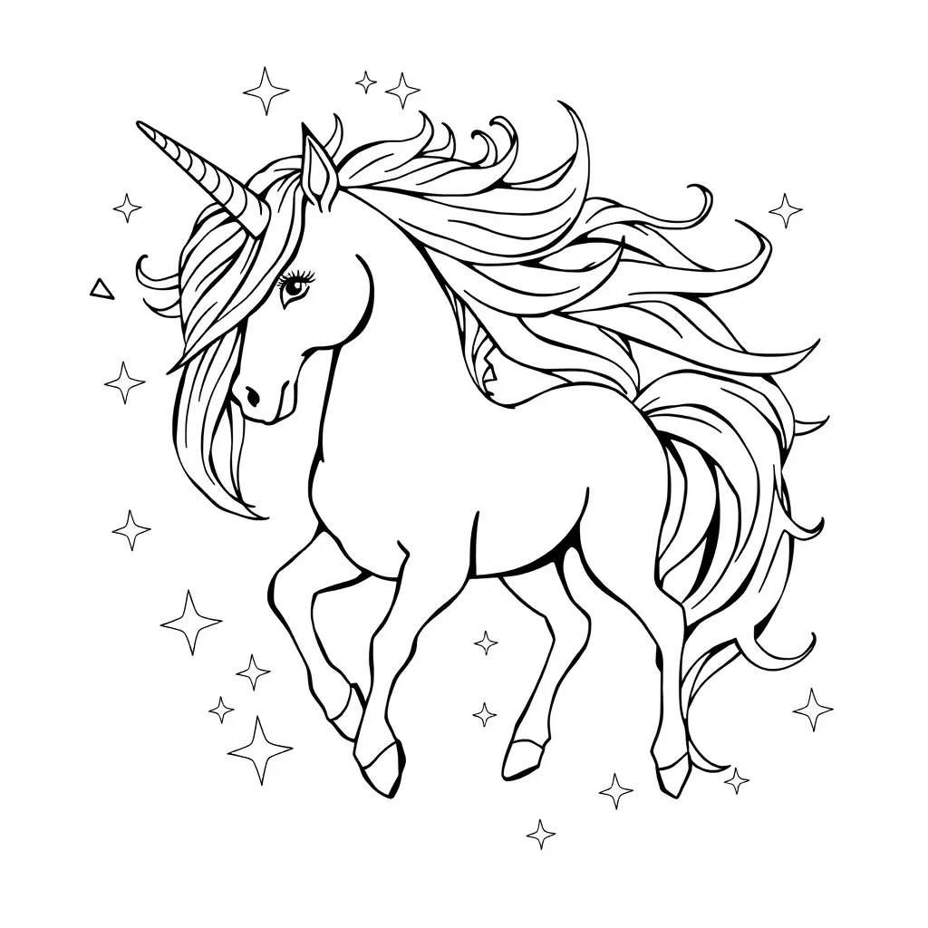 Magical Unicorn Horse with Stars