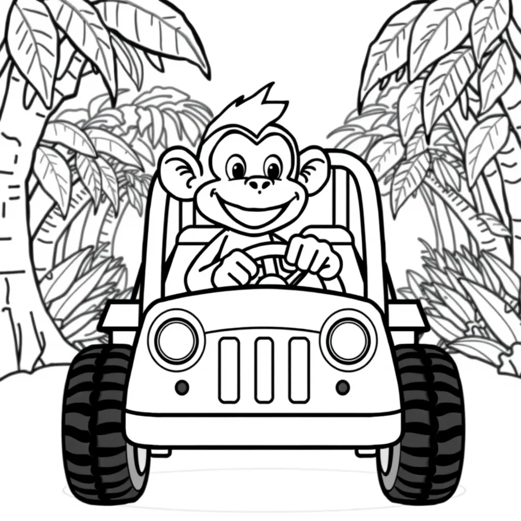 Monkey Driving a Toy Car
