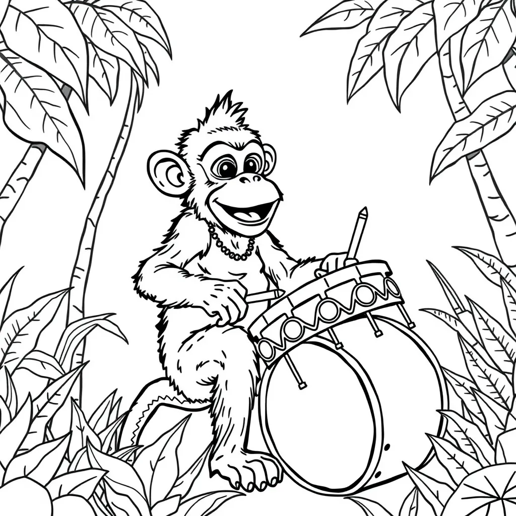 Monkey Playing Drums