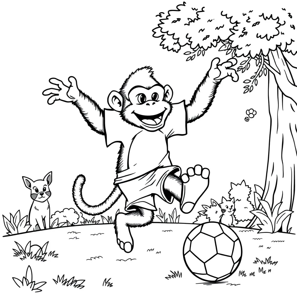 Monkey Playing Soccer
