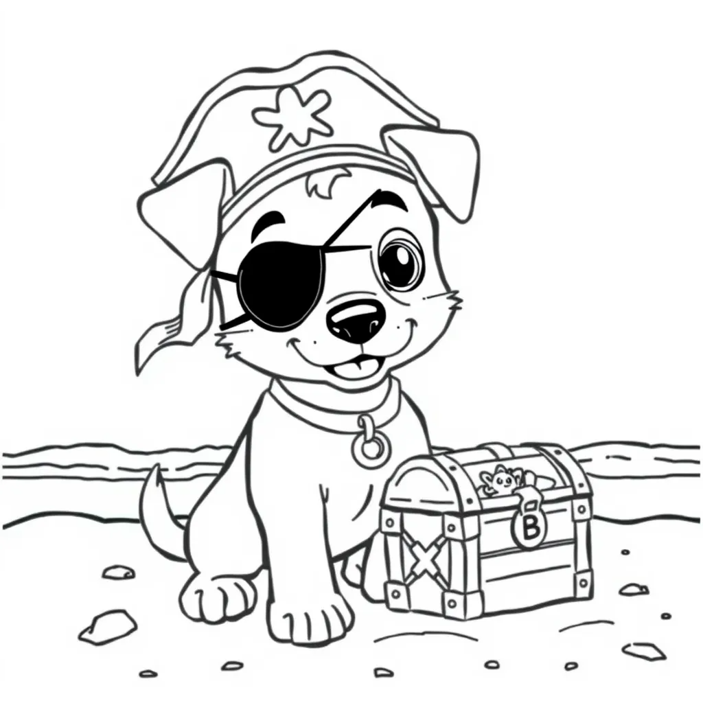 Pirate Dog on a Treasure Hunt