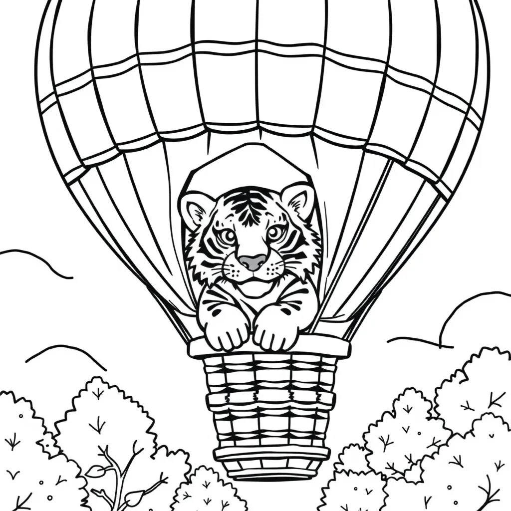 Tiger on a Hot Air Balloon Ride