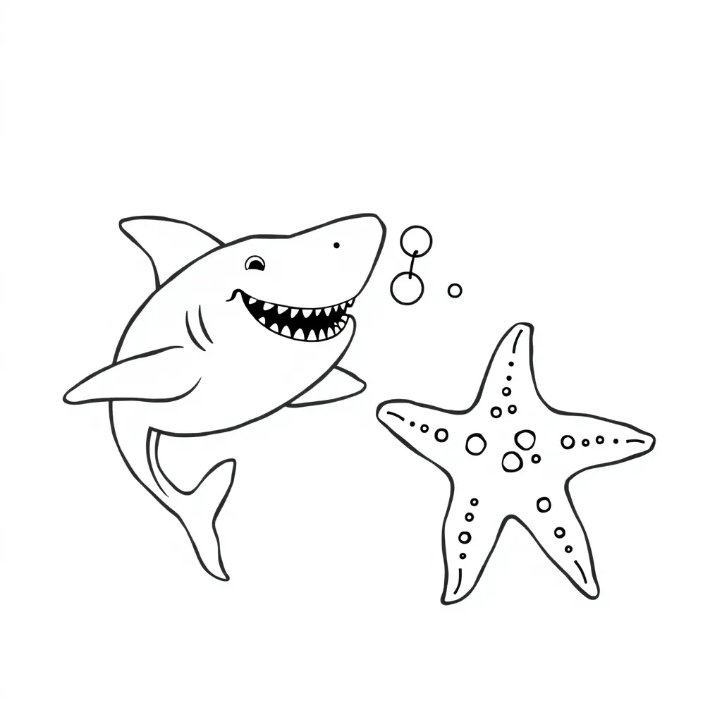 Shark Playing Catch with a Starfish