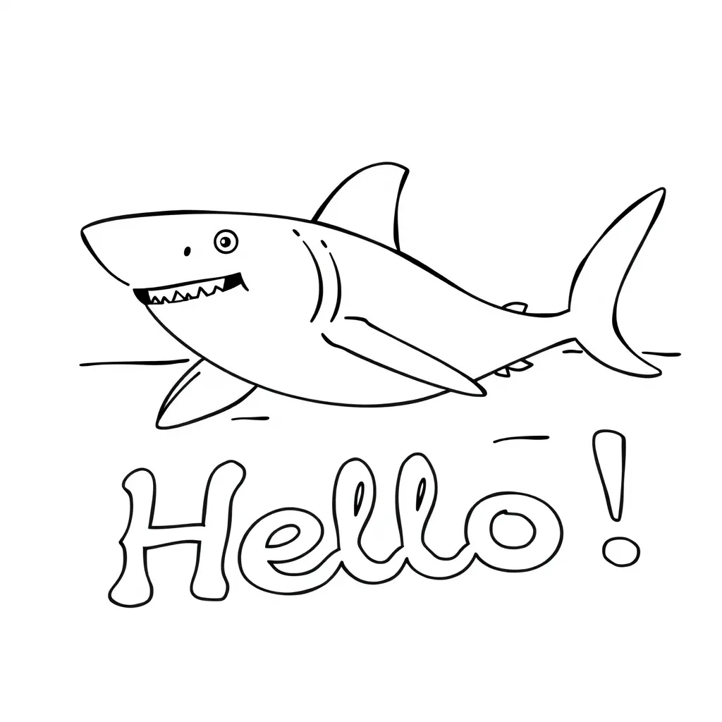 Shark Writing a Message in the Sand with Its Tail