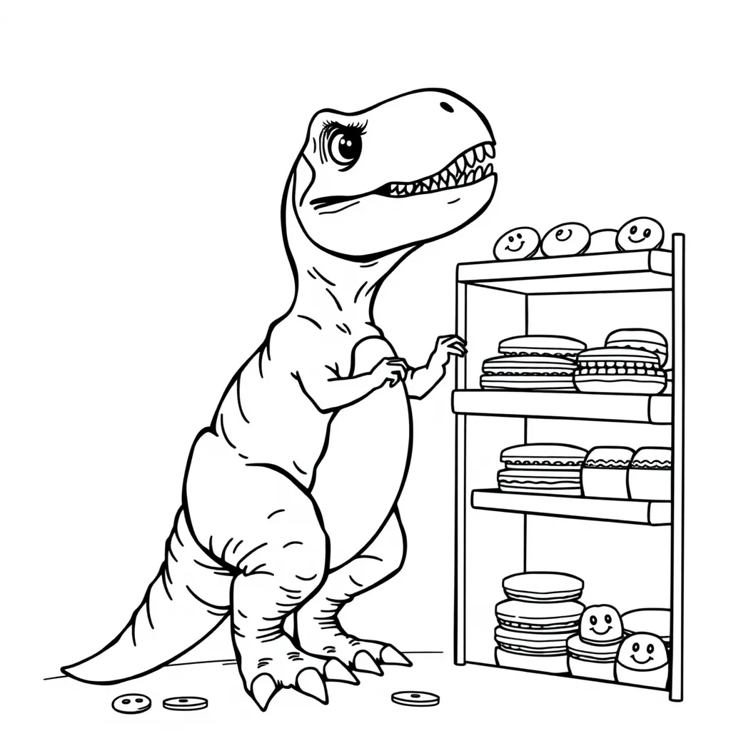 T-Rex Trying to Reach Cookies on a High Shelf