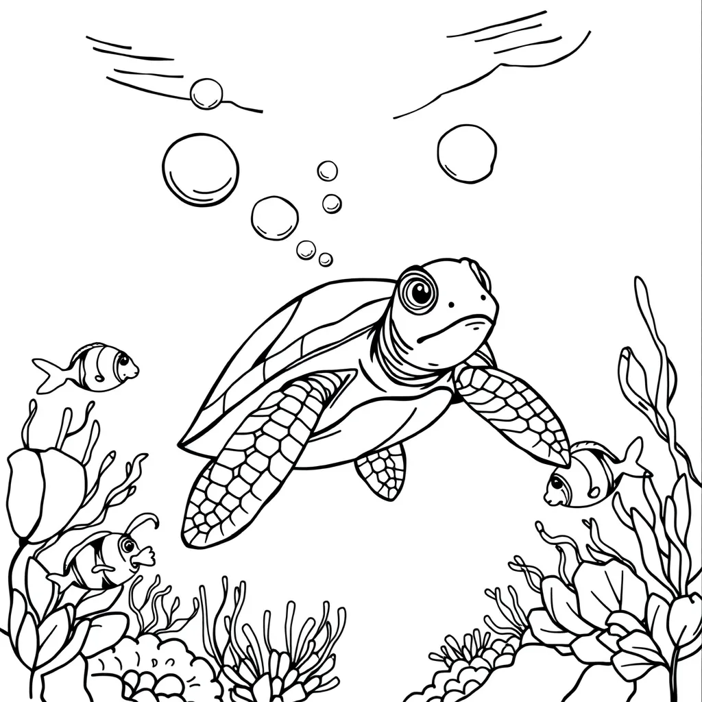 Turtle Carrying a Backpack on a Forest Hike