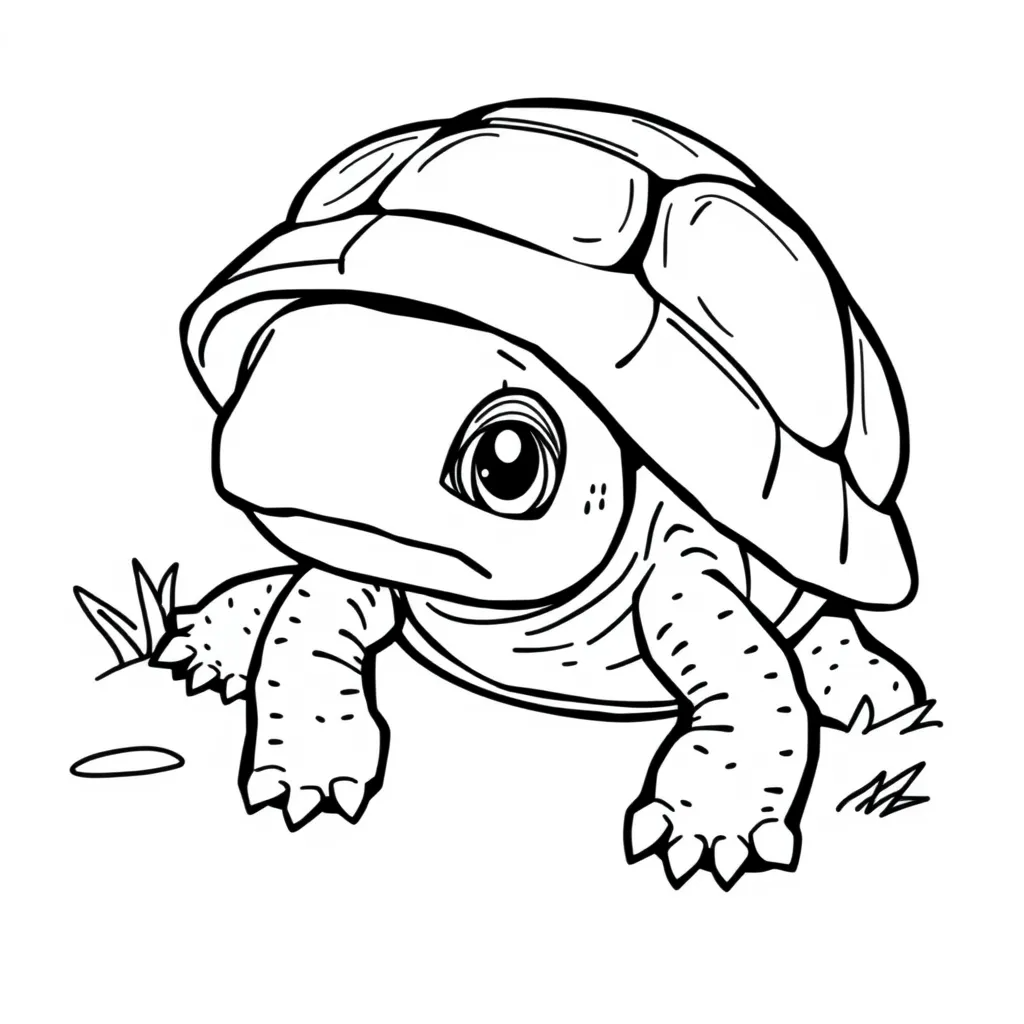 Turtle Playing Peekaboo from Its Shell