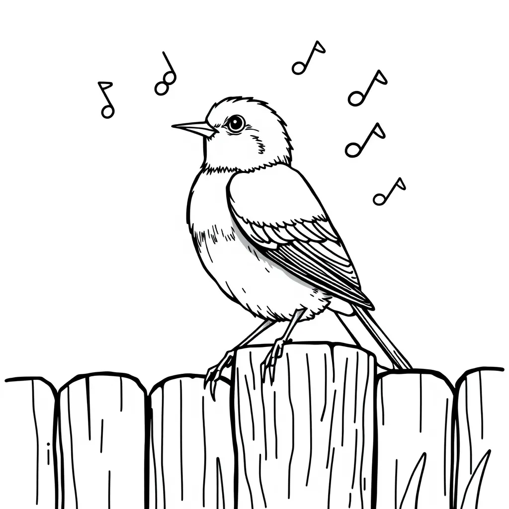 Bluebird Singing on a Fence Post