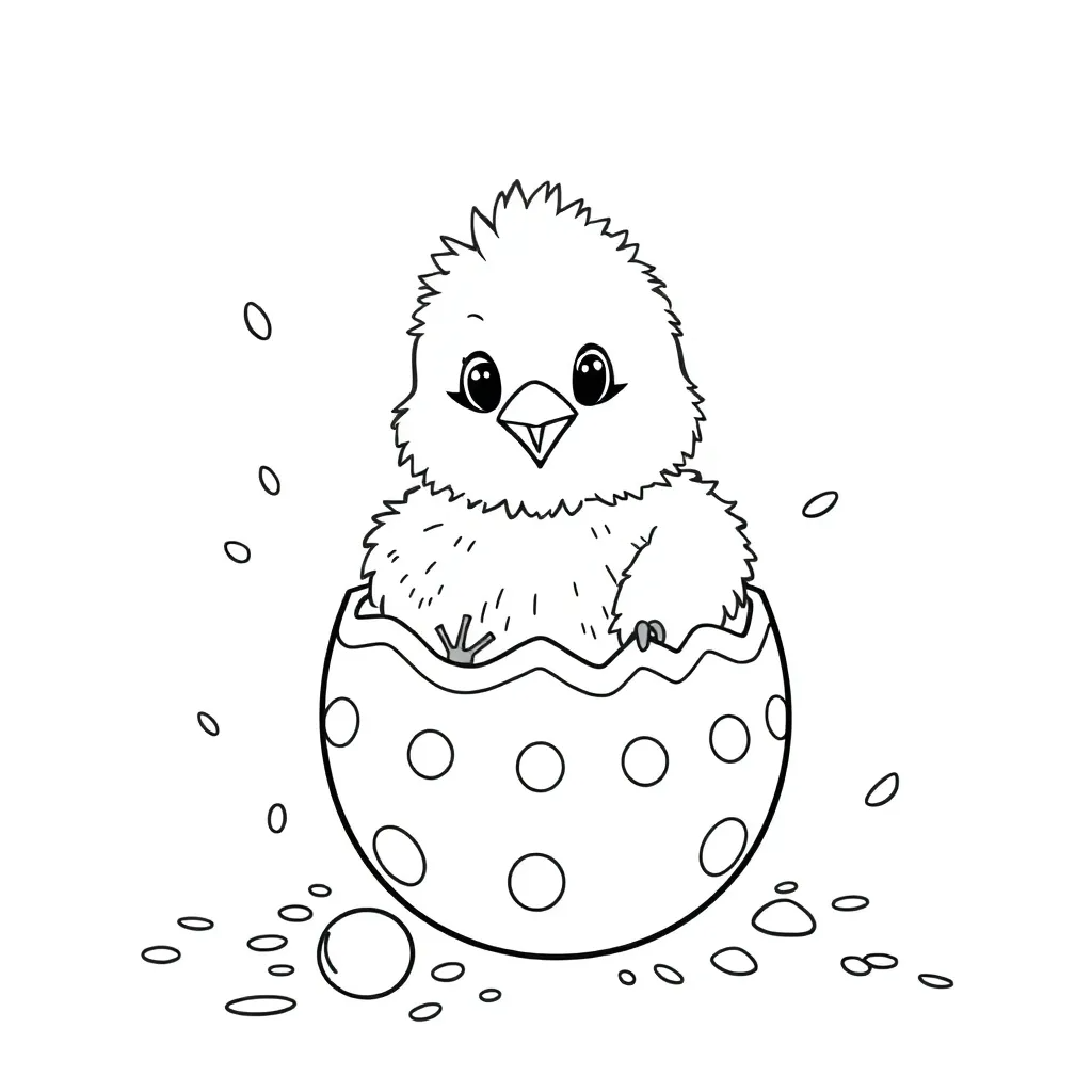 Chick Hatching Out of an Easter Egg