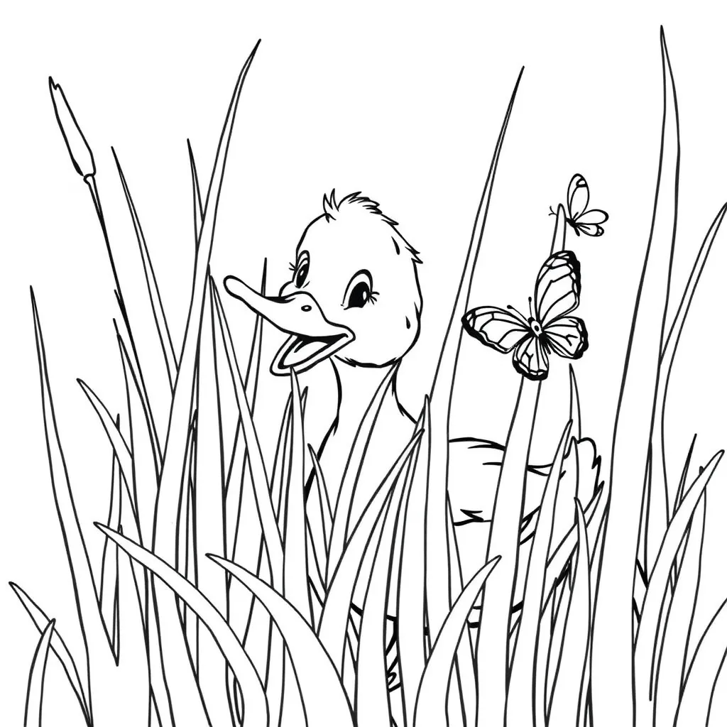 Duck Playing Hide-and-Seek in Tall Grass