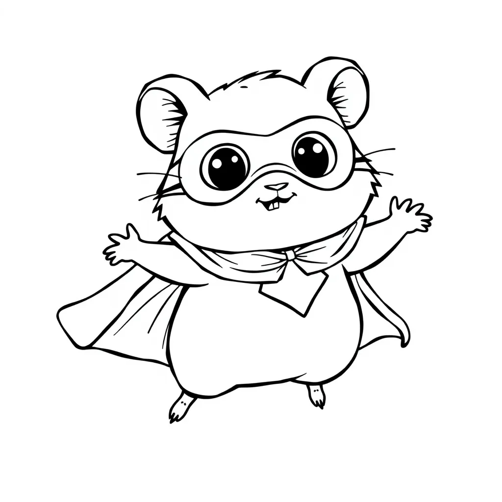 Hamster wearing a superhero cape and mask
