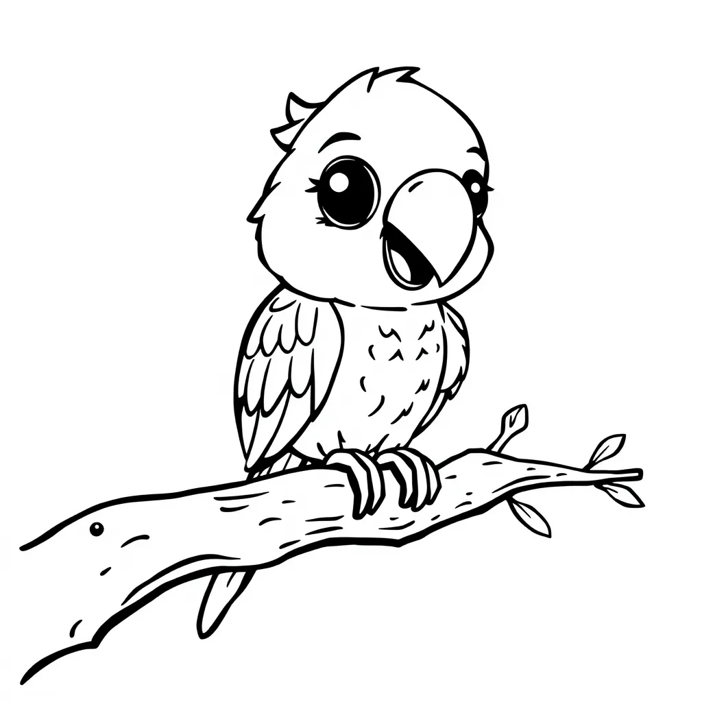 Parrot Sitting on a Tree Branch